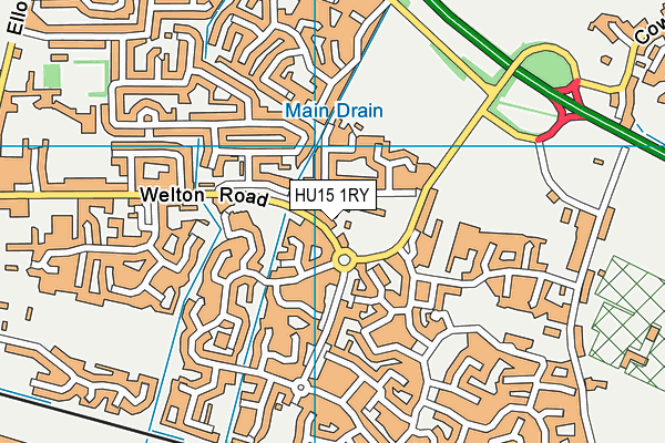HU15 1RY map - OS VectorMap District (Ordnance Survey) HU15 1RY map - OS VectorMap District (Ordnance Survey)