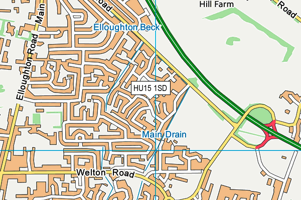 HU15 1SD map - OS VectorMap District (Ordnance Survey)