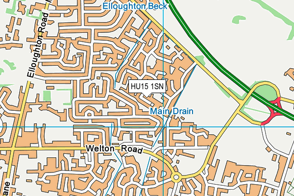 HU15 1SN map - OS VectorMap District (Ordnance Survey) HU15 1SN map - OS VectorMap District (Ordnance Survey)