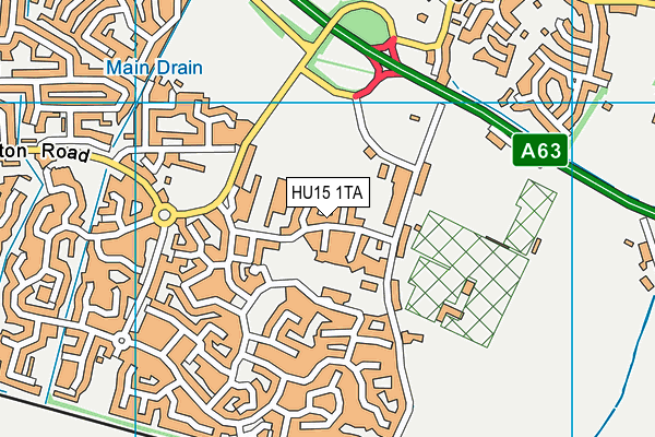 HU15 1TA map - OS VectorMap District (Ordnance Survey)