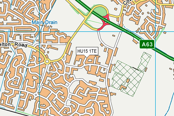 HU15 1TE map - OS VectorMap District (Ordnance Survey)