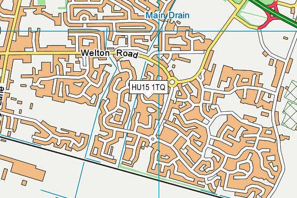 HU15 1TQ map - OS VectorMap District (Ordnance Survey)