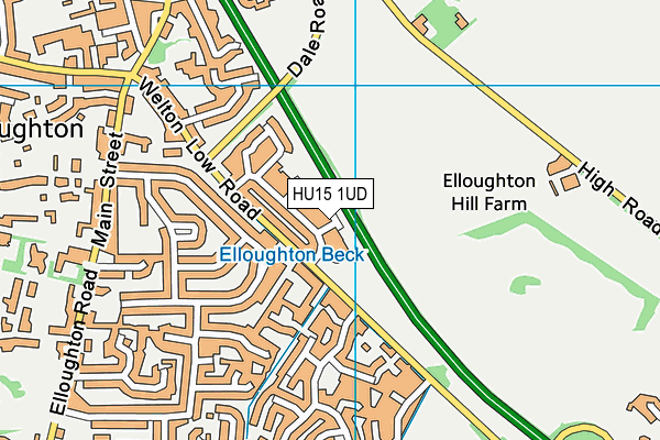HU15 1UD map - OS VectorMap District (Ordnance Survey) HU15 1UD map - OS VectorMap District (Ordnance Survey)