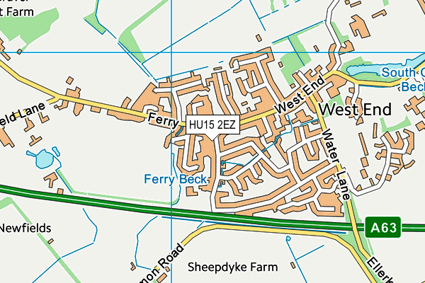 HU15 2EZ map - OS VectorMap District (Ordnance Survey) HU15 2EZ map - OS VectorMap District (Ordnance Survey)