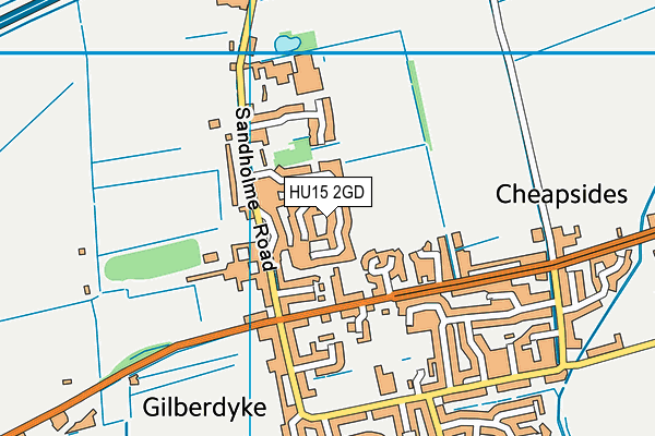 HU15 2GD map - OS VectorMap District (Ordnance Survey) HU15 2GD map - OS VectorMap District (Ordnance Survey)
