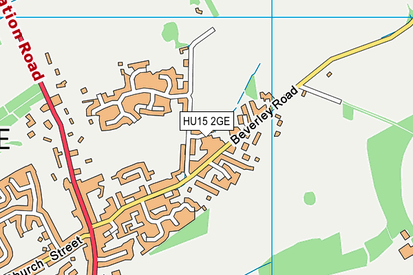 HU15 2GE map - OS VectorMap District (Ordnance Survey) HU15 2GE map - OS VectorMap District (Ordnance Survey)