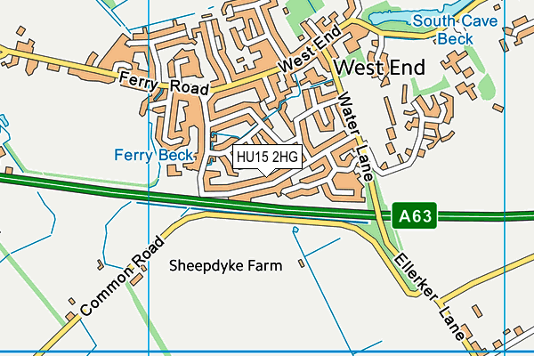 HU15 2HG map - OS VectorMap District (Ordnance Survey) HU15 2HG map - OS VectorMap District (Ordnance Survey)