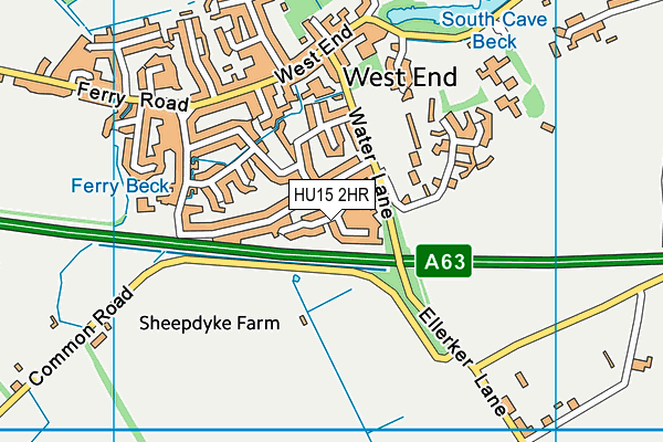 HU15 2HR map - OS VectorMap District (Ordnance Survey)