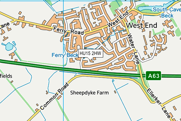 HU15 2HW map - OS VectorMap District (Ordnance Survey) HU15 2HW map - OS VectorMap District (Ordnance Survey)