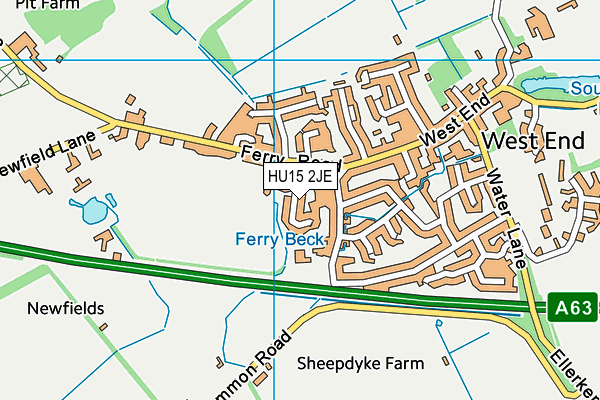 HU15 2JE map - OS VectorMap District (Ordnance Survey) HU15 2JE map - OS VectorMap District (Ordnance Survey)