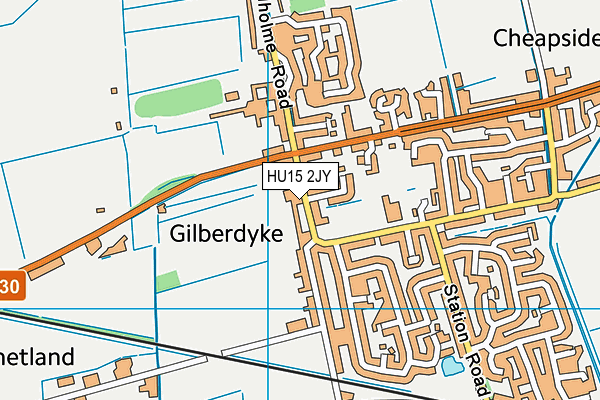 HU15 2JY map - OS VectorMap District (Ordnance Survey) HU15 2JY map - OS VectorMap District (Ordnance Survey)
