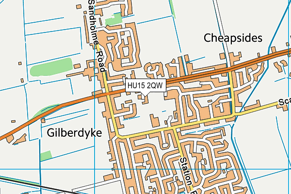 HU15 2QW map - OS VectorMap District (Ordnance Survey) HU15 2QW map - OS VectorMap District (Ordnance Survey)