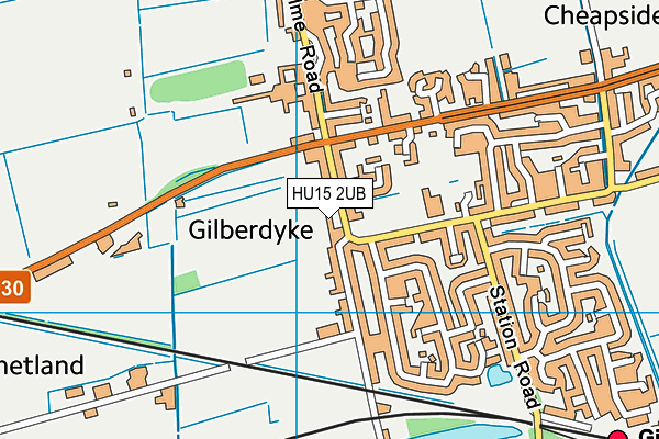 HU15 2UB map - OS VectorMap District (Ordnance Survey) HU15 2UB map - OS VectorMap District (Ordnance Survey)