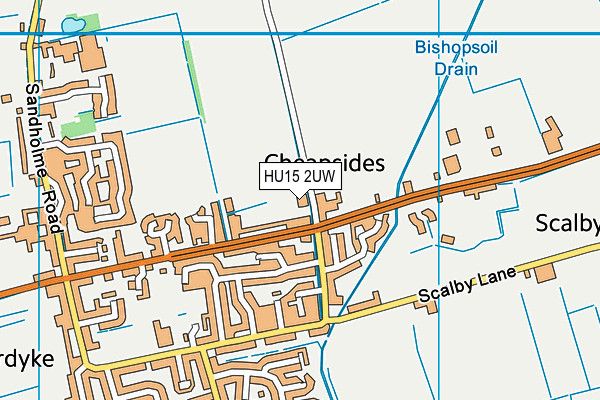 HU15 2UW map - OS VectorMap District (Ordnance Survey) HU15 2UW map - OS VectorMap District (Ordnance Survey)