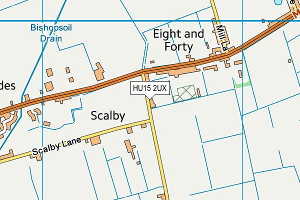 HU15 2UX map - OS VectorMap District (Ordnance Survey)