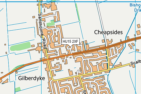 HU15 2XF map - OS VectorMap District (Ordnance Survey) HU15 2XF map - OS VectorMap District (Ordnance Survey)