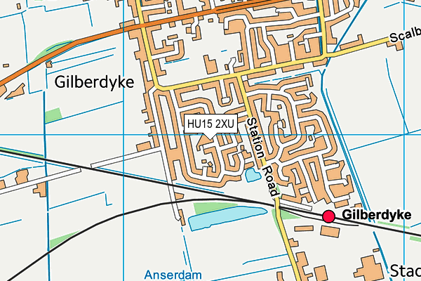 HU15 2XU map - OS VectorMap District (Ordnance Survey)