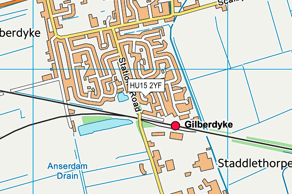 HU15 2YF map - OS VectorMap District (Ordnance Survey) HU15 2YF map - OS VectorMap District (Ordnance Survey)