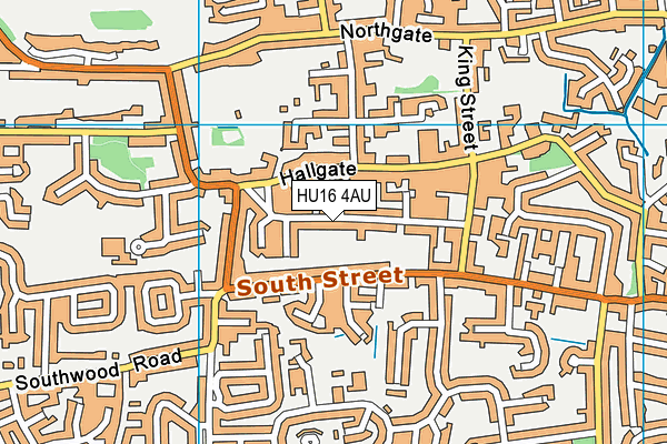 HU16 4AU map - OS VectorMap District (Ordnance Survey)
