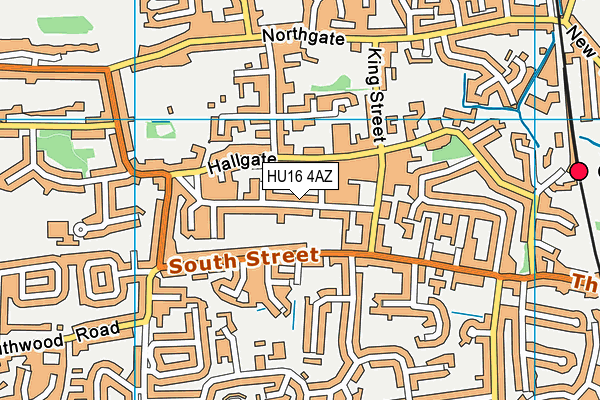 HU16 4AZ map - OS VectorMap District (Ordnance Survey)