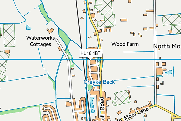HU16 4BT map - OS VectorMap District (Ordnance Survey)