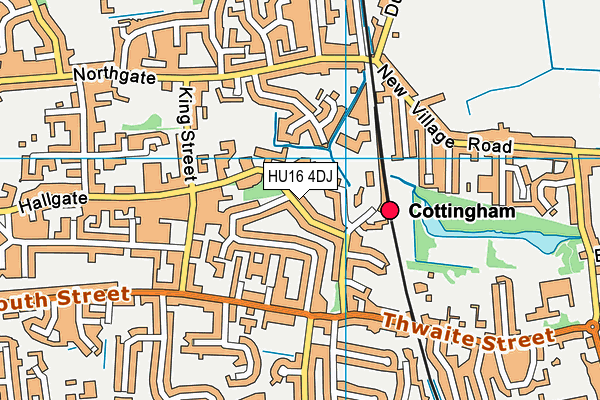 HU16 4DJ map - OS VectorMap District (Ordnance Survey)