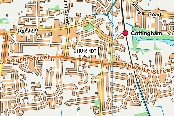 HU16 4DT map - OS VectorMap District (Ordnance Survey)