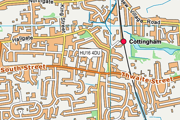 HU16 4DU map - OS VectorMap District (Ordnance Survey)