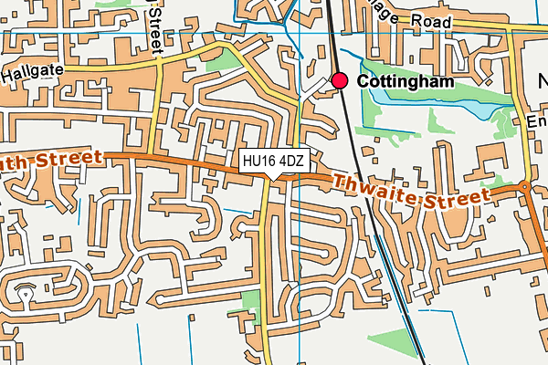 HU16 4DZ map - OS VectorMap District (Ordnance Survey)