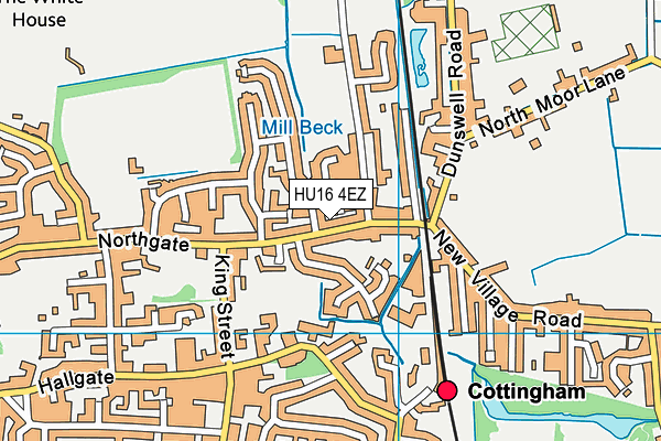HU16 4EZ map - OS VectorMap District (Ordnance Survey)