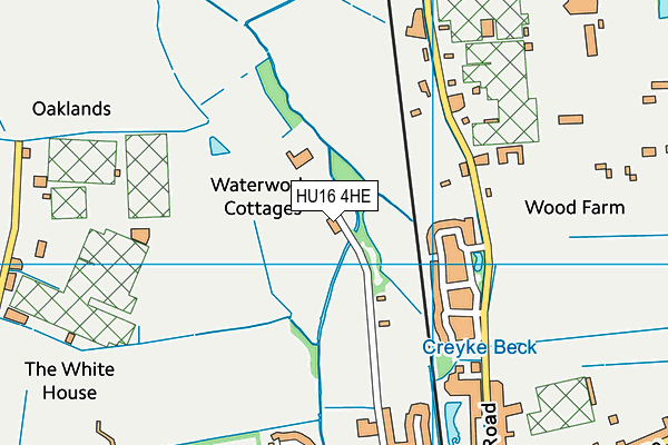 HU16 4HE map - OS VectorMap District (Ordnance Survey)