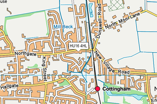 HU16 4HL map - OS VectorMap District (Ordnance Survey)