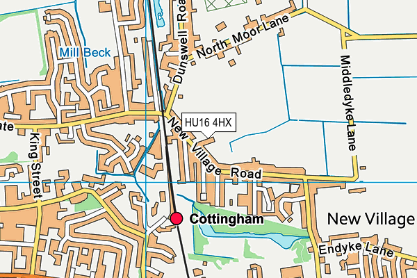 HU16 4HX map - OS VectorMap District (Ordnance Survey)
