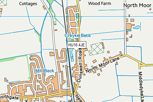 HU16 4JE map - OS VectorMap District (Ordnance Survey)