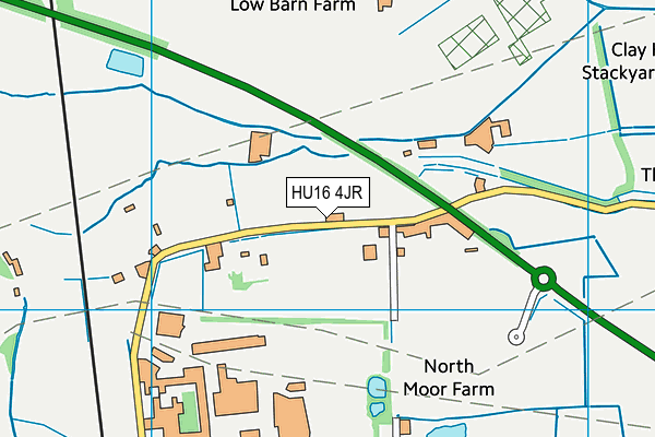 HU16 4JR map - OS VectorMap District (Ordnance Survey)