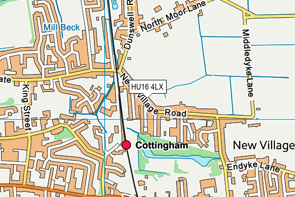 HU16 4LX map - OS VectorMap District (Ordnance Survey)