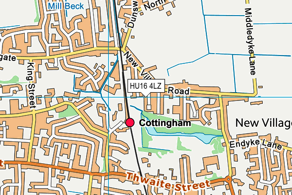 HU16 4LZ map - OS VectorMap District (Ordnance Survey)