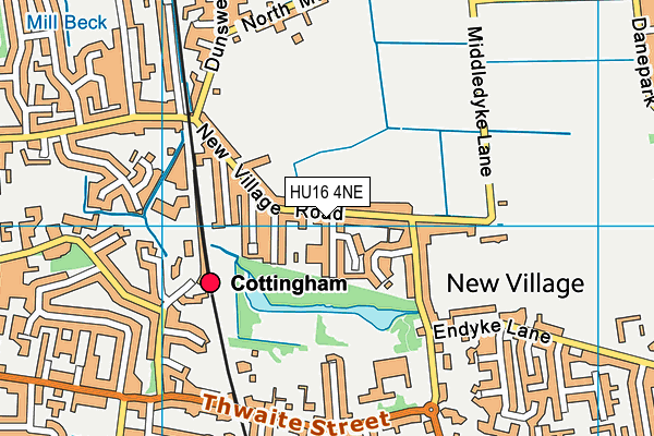 HU16 4NE map - OS VectorMap District (Ordnance Survey)