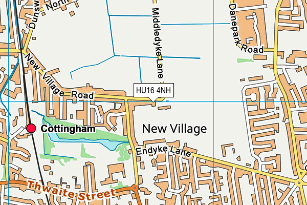 HU16 4NH map - OS VectorMap District (Ordnance Survey)