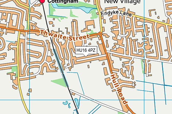 HU16 4PZ map - OS VectorMap District (Ordnance Survey)