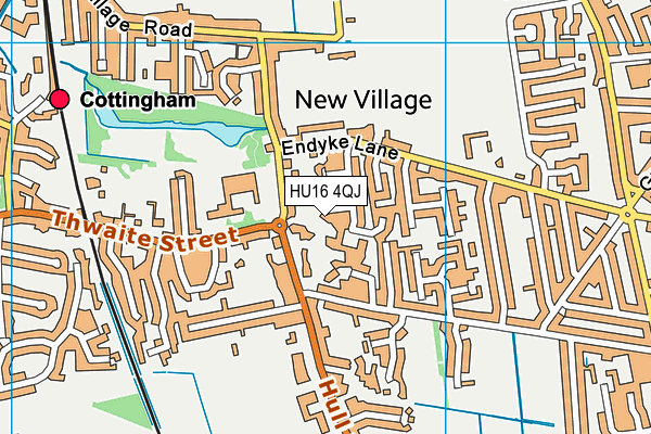 HU16 4QJ map - OS VectorMap District (Ordnance Survey)