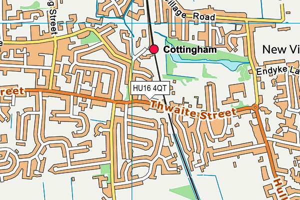 HU16 4QT map - OS VectorMap District (Ordnance Survey)