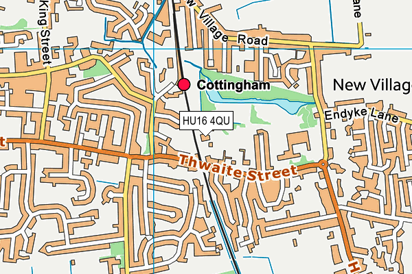 HU16 4QU map - OS VectorMap District (Ordnance Survey)