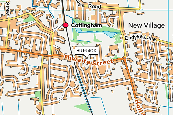 HU16 4QX map - OS VectorMap District (Ordnance Survey)
