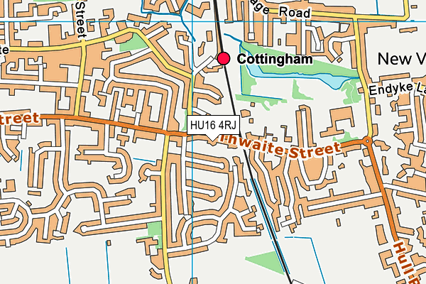 HU16 4RJ map - OS VectorMap District (Ordnance Survey)