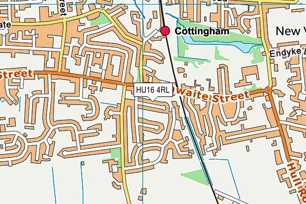 HU16 4RL map - OS VectorMap District (Ordnance Survey)