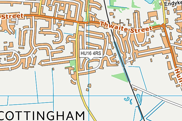 HU16 4RS map - OS VectorMap District (Ordnance Survey)