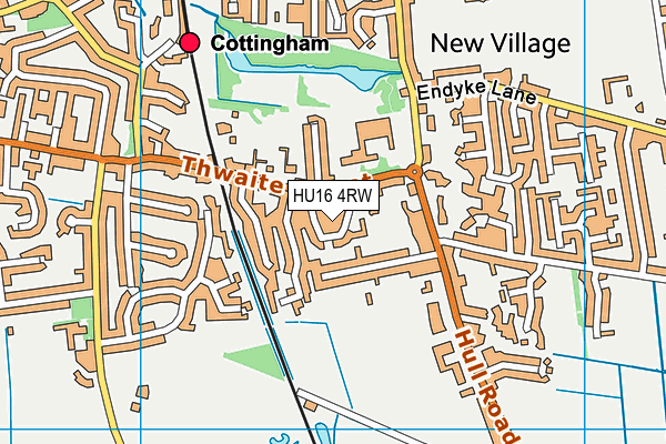 HU16 4RW map - OS VectorMap District (Ordnance Survey)