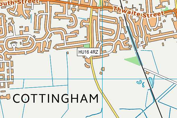 HU16 4RZ map - OS VectorMap District (Ordnance Survey)