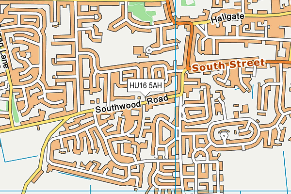 HU16 5AH map - OS VectorMap District (Ordnance Survey)